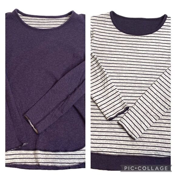 Columbia winter adventure purple and gray striped long sleeve top size M - Picture 2 of 16